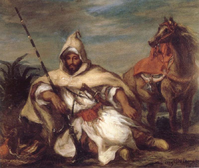 Eugene Delacroix A Moroccan from the Sultan-s Guard Spain oil painting art